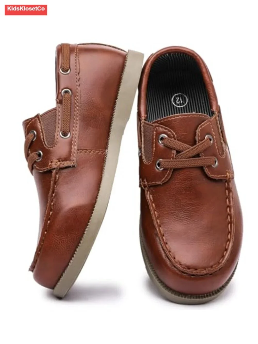 Boys Girls Faux Leather Slip On Loafers Dress Shoes Kids Moccasin